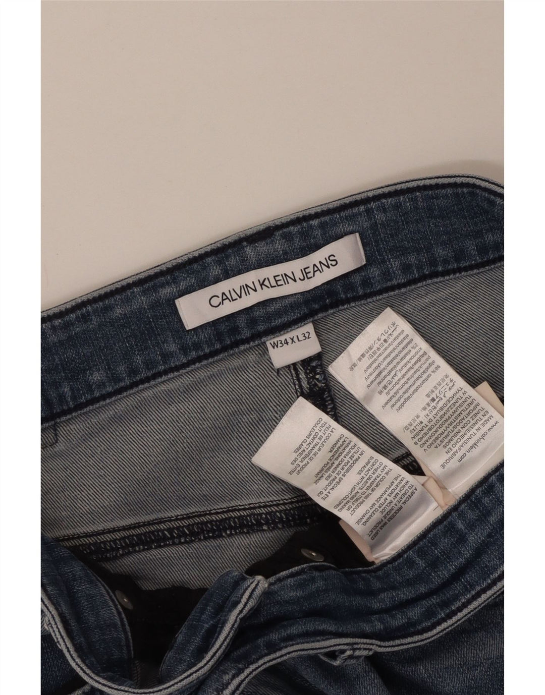 Мужские джинсы скинни Calvin Klein W34 L27, синий хлопок