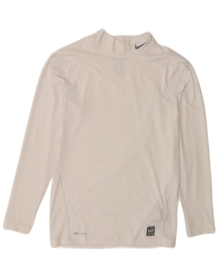 Мужской компрессионный топ Nike с длинным рукавом UK 42/44, большой белый полиэстер, спортивные