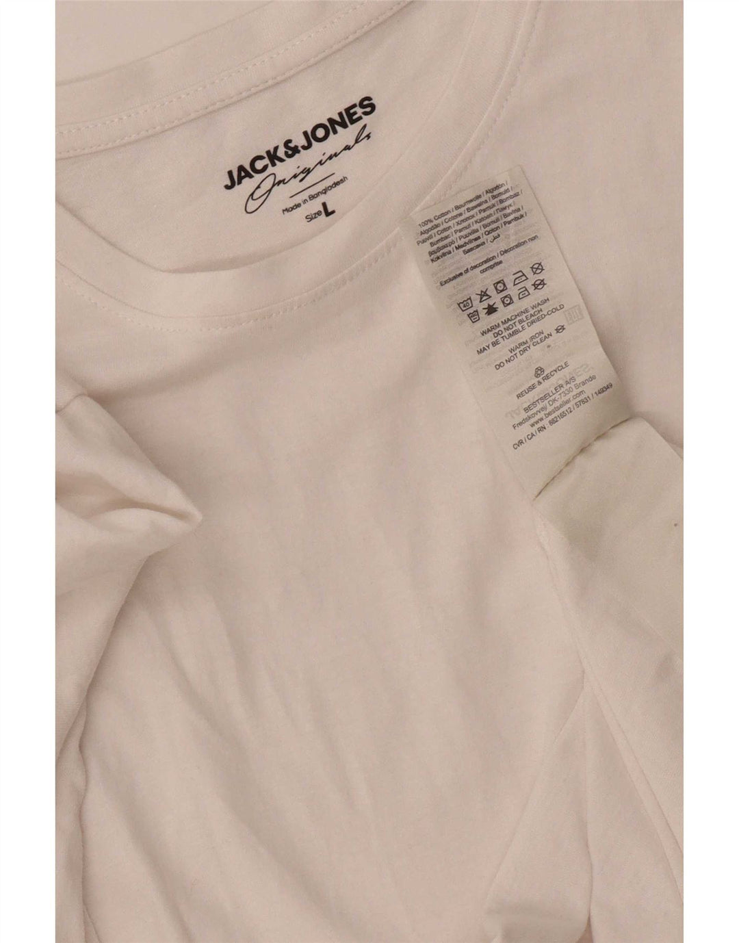 Мужская футболка Jack & Jones, большой белый хлопок