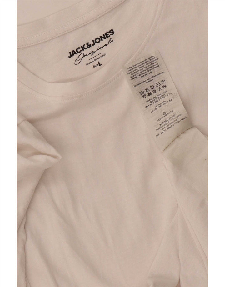 Мужская футболка Jack & Jones, большой белый хлопок