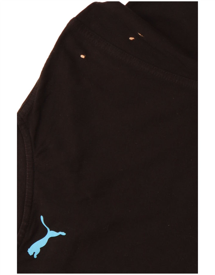 Женская футболка с рисунком PUMA Top UK 10, маленькая, черный хлопок