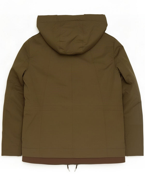 Женская ветровка с капюшоном Zara UK 14, средний цвет хаки, полиэстер