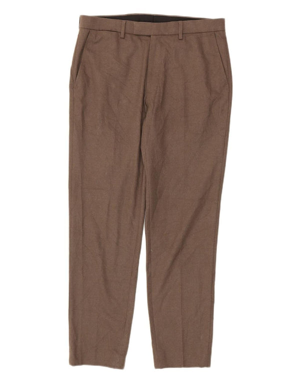 Мужские брюки узкого кроя Marks & Spencer W34 L31 коричневые