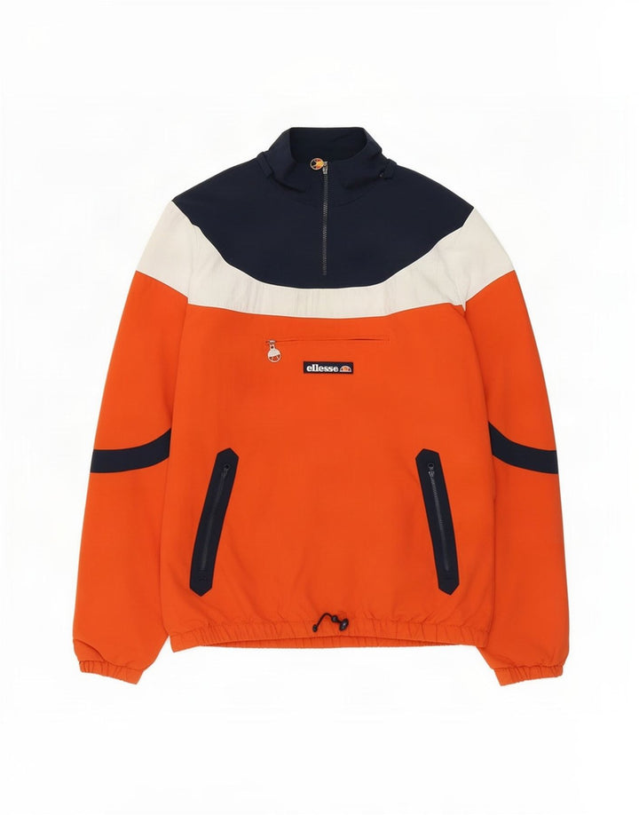 Мужской пуловер Ellesse, спортивный костюм, верхняя куртка среднего оранжевого цвета с цветными блоками
