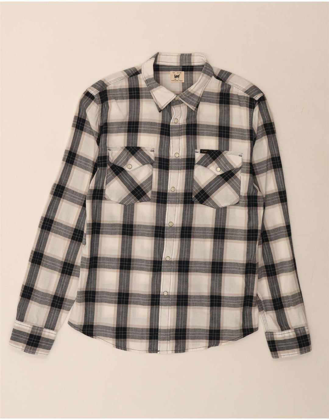 Мужская рубашка LEE, большая черная клетка, хлопок