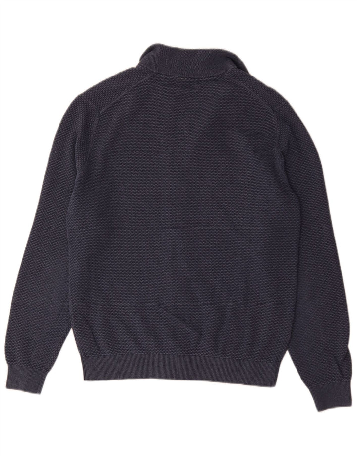 Мужской кардиган с молнией Massimo Dutti, маленький темно-синий хлопковый свитер