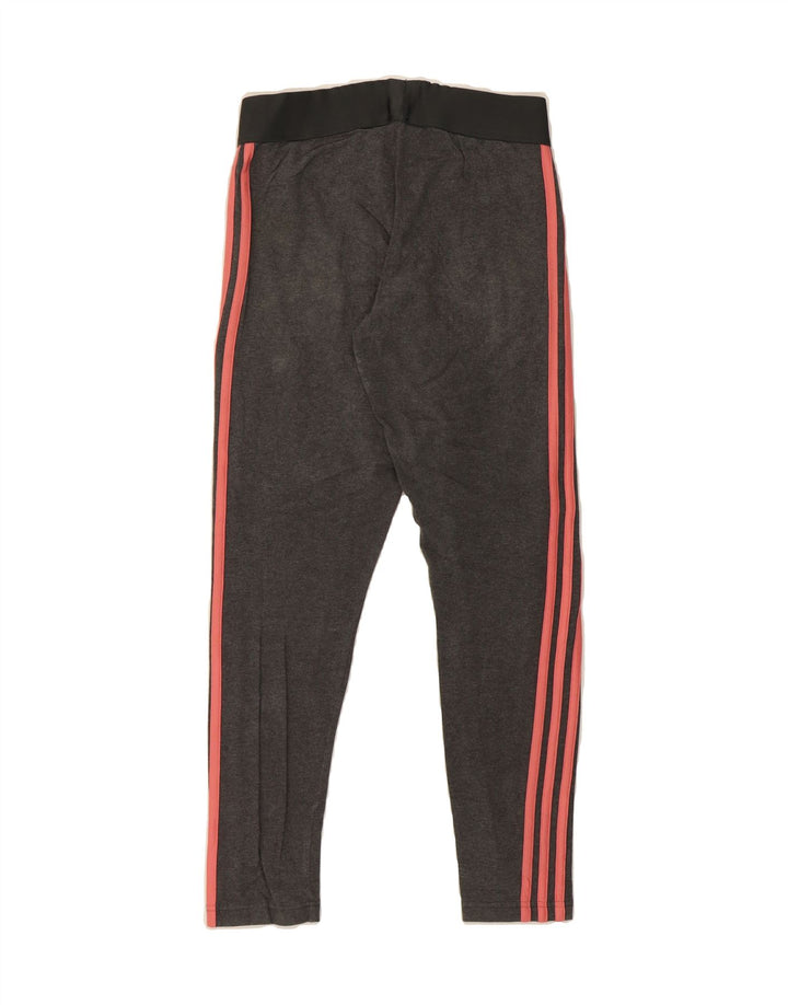 ADIDAS Womens Leggings UK 12/14 Medium  Grey Cotton Vintage Adidas and Second-Hand Adidas from Messina Hembry 