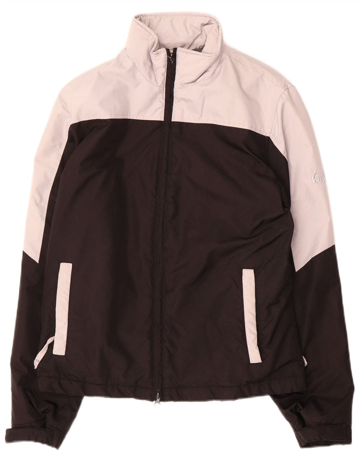 Мужская ветровка Sergio Tacchini UK 36 маленькая черная с цветными блоками