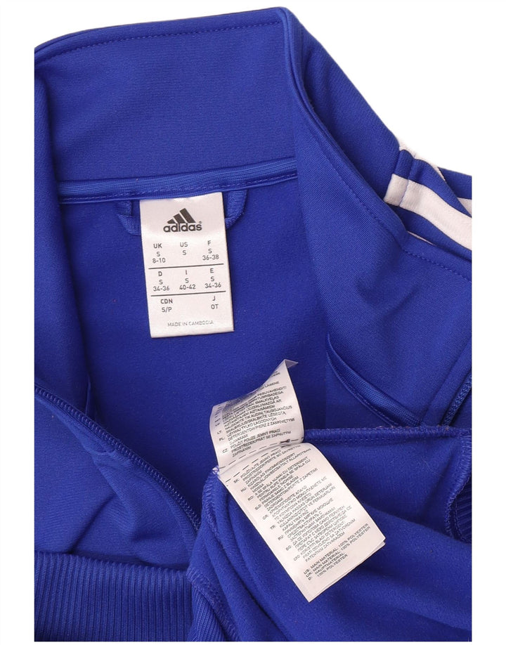 Женская спортивная куртка Adidas UK 8/10, маленький синий полиэстер