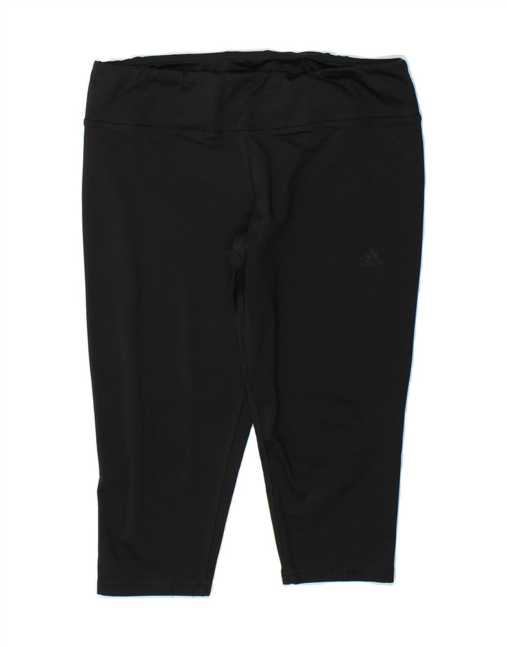 ADIDAS Womens Climalite Capri Leggings UK 16/18 Large  Black Polyester Vintage Adidas and Second-Hand Adidas from Messina Hembry 