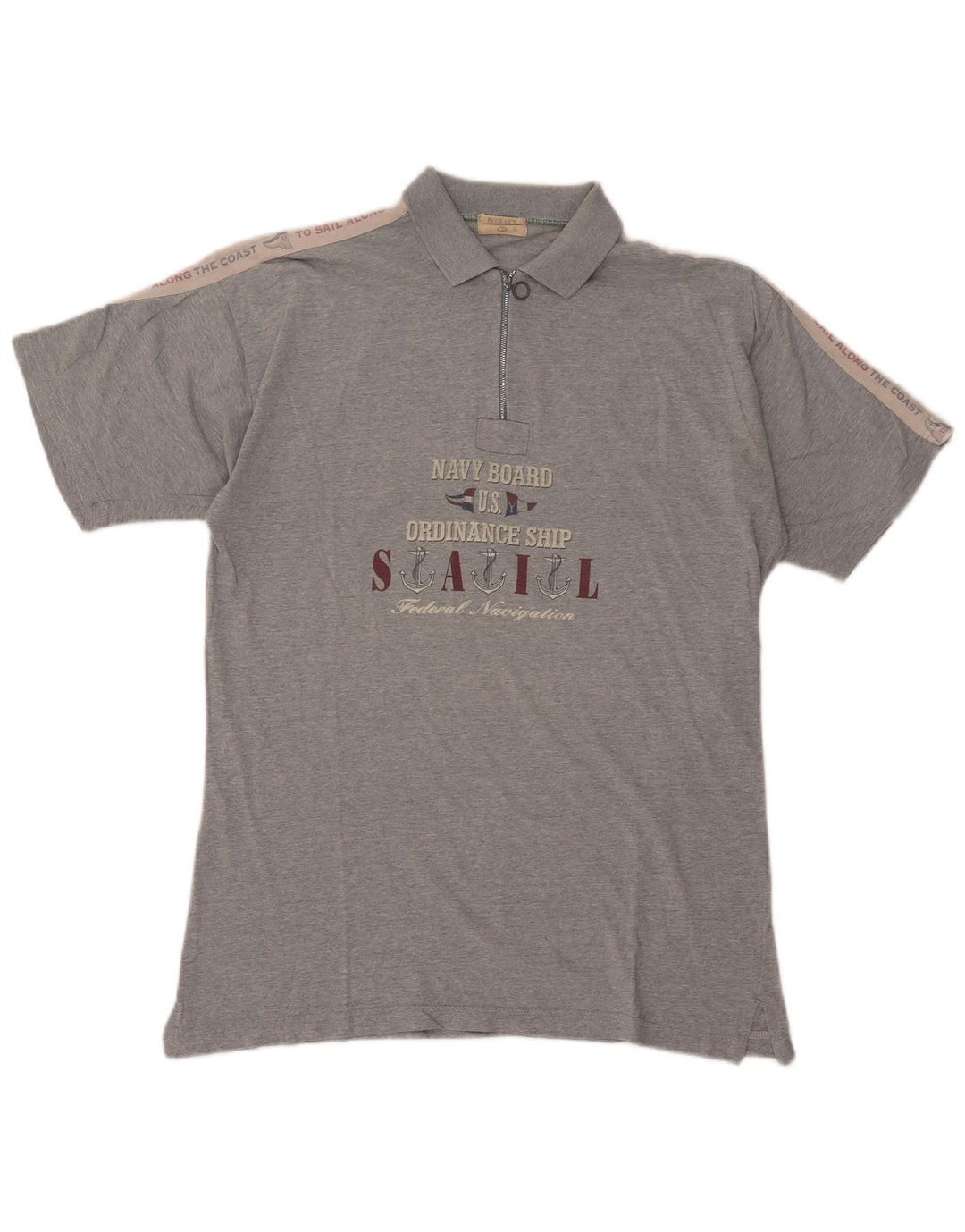 Mc Crae's Mens Graphic Polo Shirt XL Grey Cotton