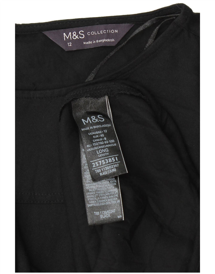 Женское платье прямого кроя с рукавом 3/4 Marks & Spencer UK 12, средний черный, вискоза