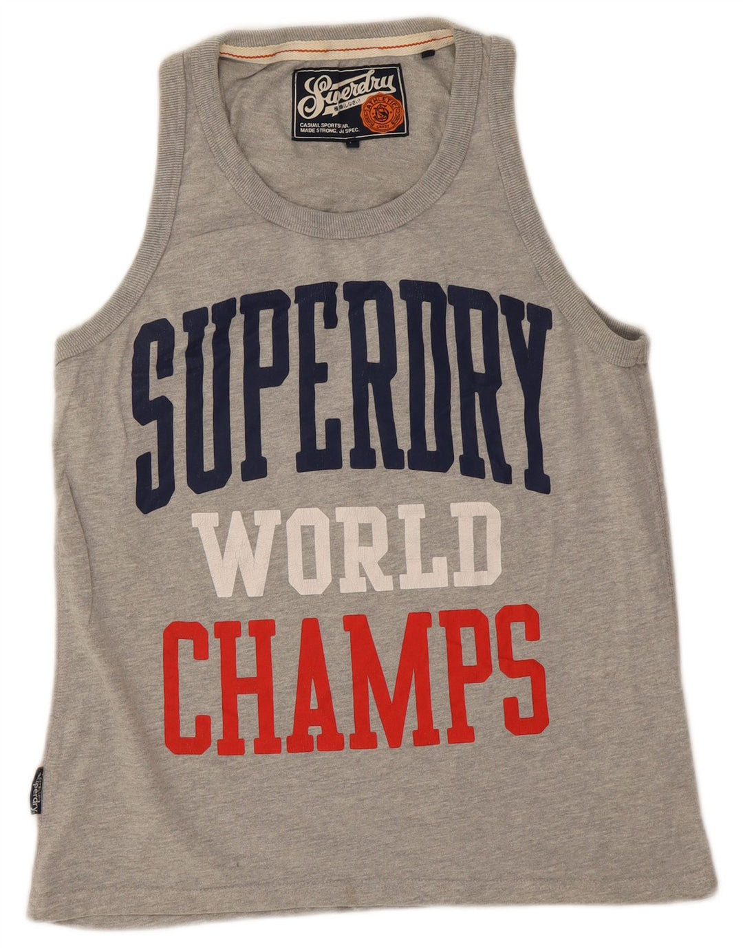 Мужской жилет с рисунком Superdry, большой серый хлопок