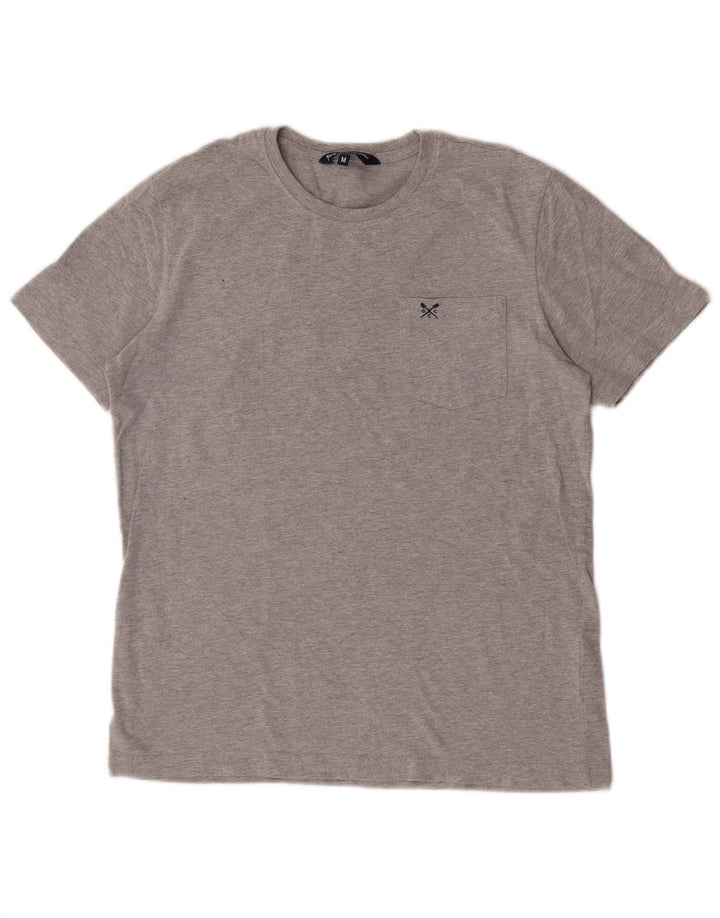 Crew Clothing Мужская футболка из хлопка среднего серого цвета