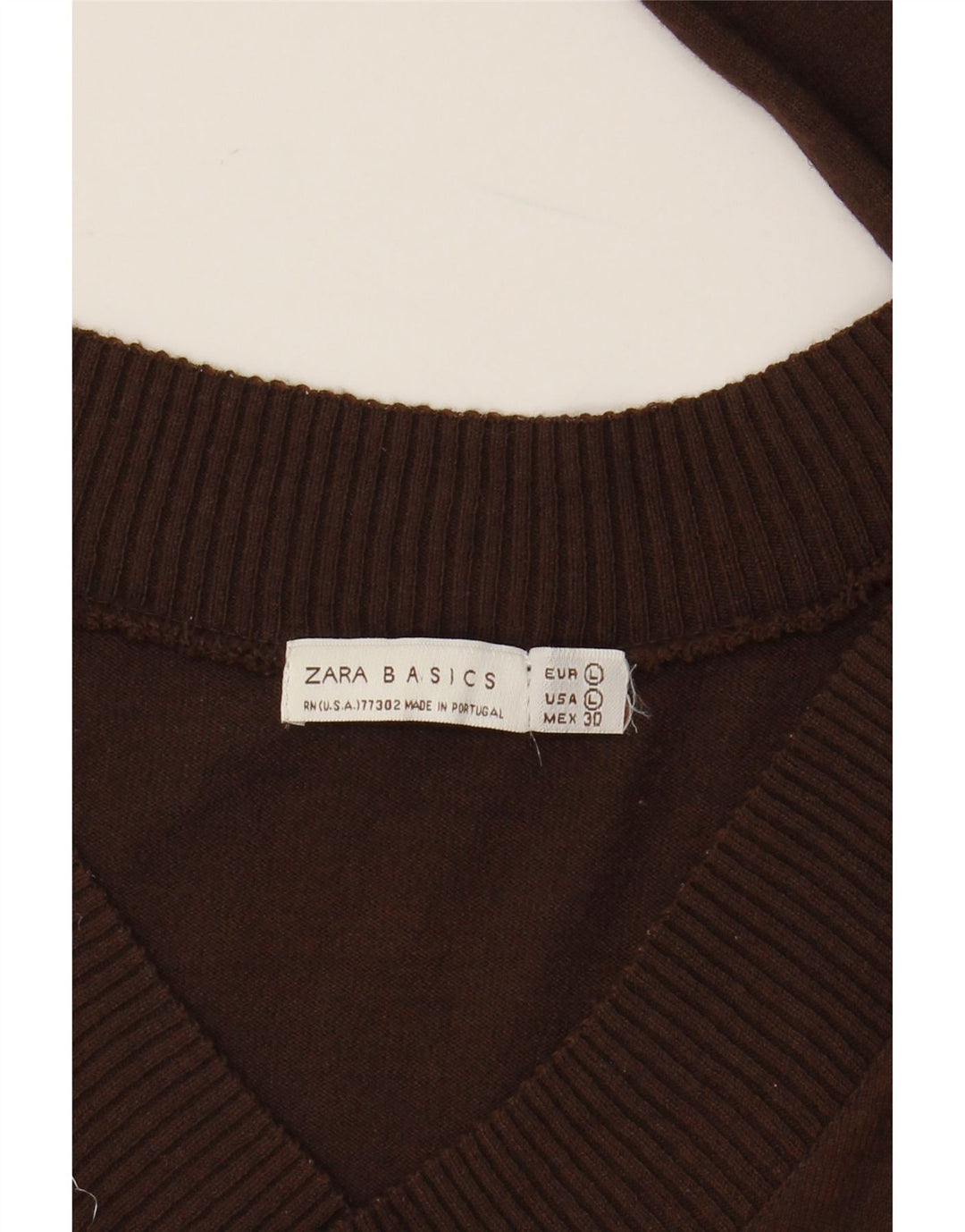 Женский топ Zara с длинным рукавом UK 14, большой коричневый, вискоза