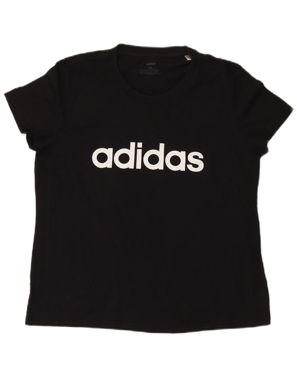 Женская футболка с рисунком ADIDAS Top UK 20/22 XL, черный хлопок