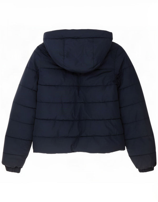 Женская стеганая куртка оверсайз с капюшоном Superdry UK 8, маленькая темно-синяя