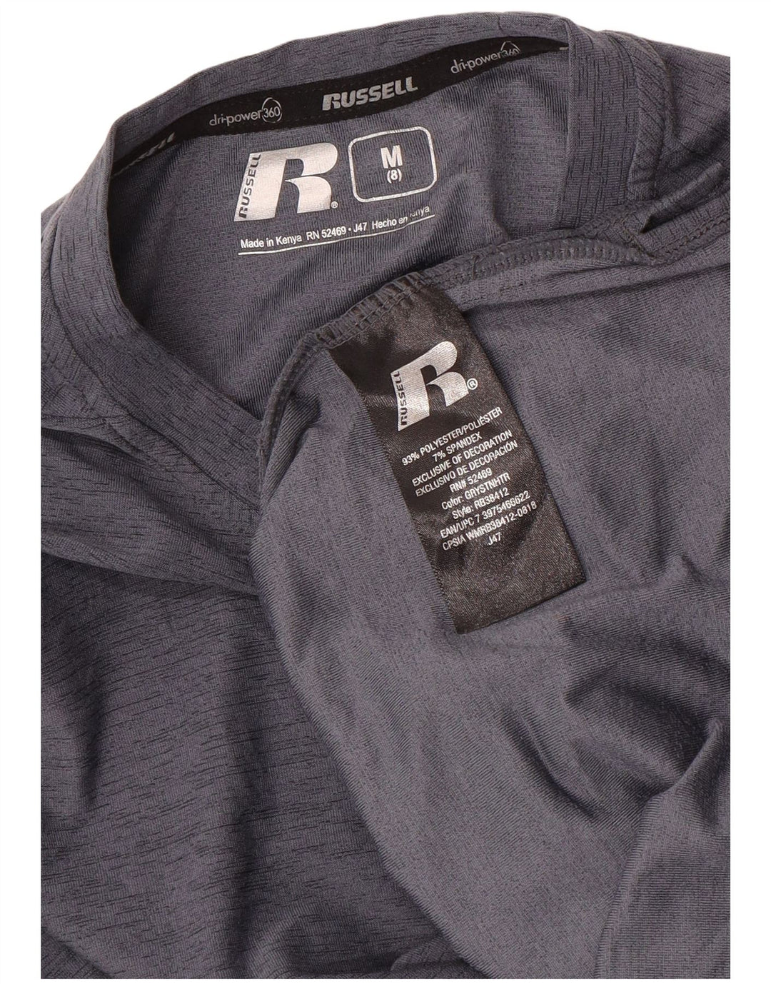 Топ Dri-Power для мальчиков Russell Athletic с длинными рукавами, 7–8 лет, средний серый