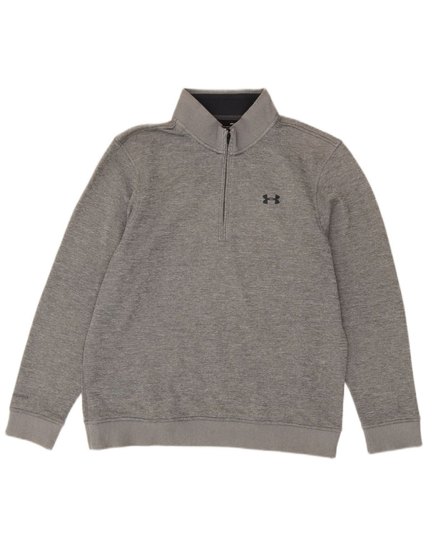 Мужской свитер с воротником на молнии Under Armour Cold Gear, большой серый в крапинку
