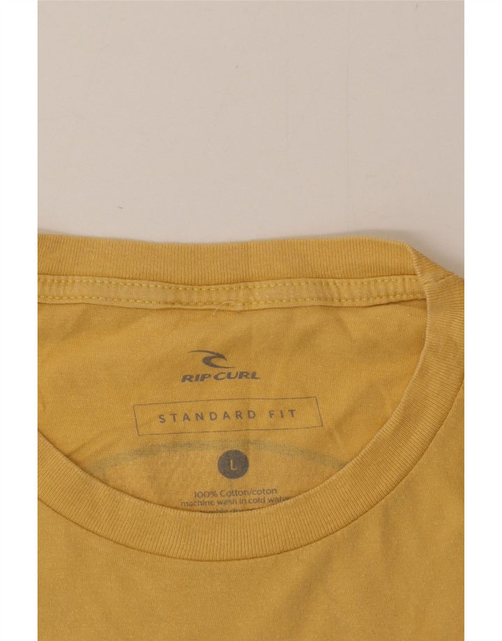 Мужская футболка стандартного кроя с рисунком Rip Curl, большой желтый хлопковый топ