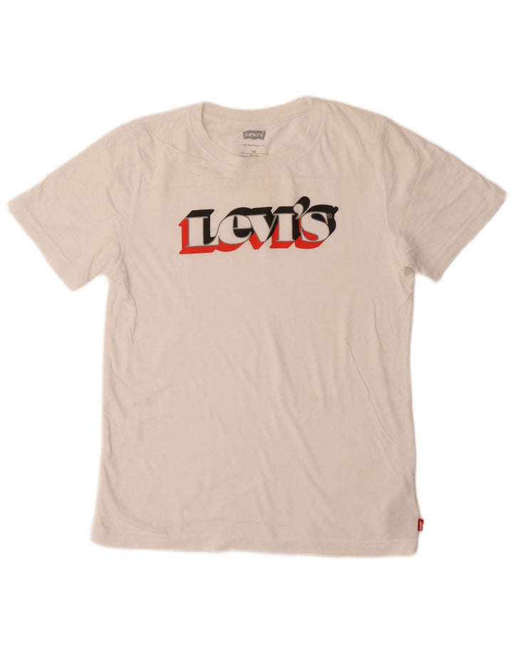Футболка с рисунком LEVI'S для мальчиков, топ 13-14 лет, белый хлопок