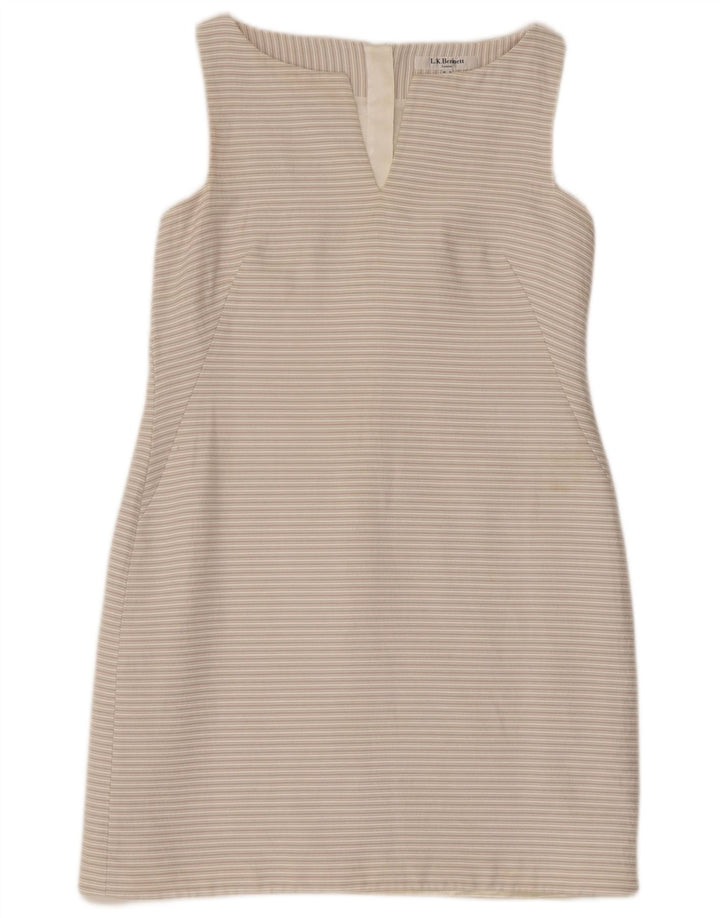 Л.К. Женское платье-футляр без рукавов BENNETT UK 12, средний серый в полоску