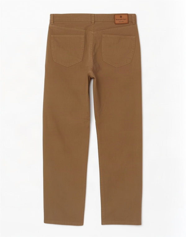 Ermenegildo Zegna Мужские прямые повседневные брюки W34 L30 Бежевый хлопок