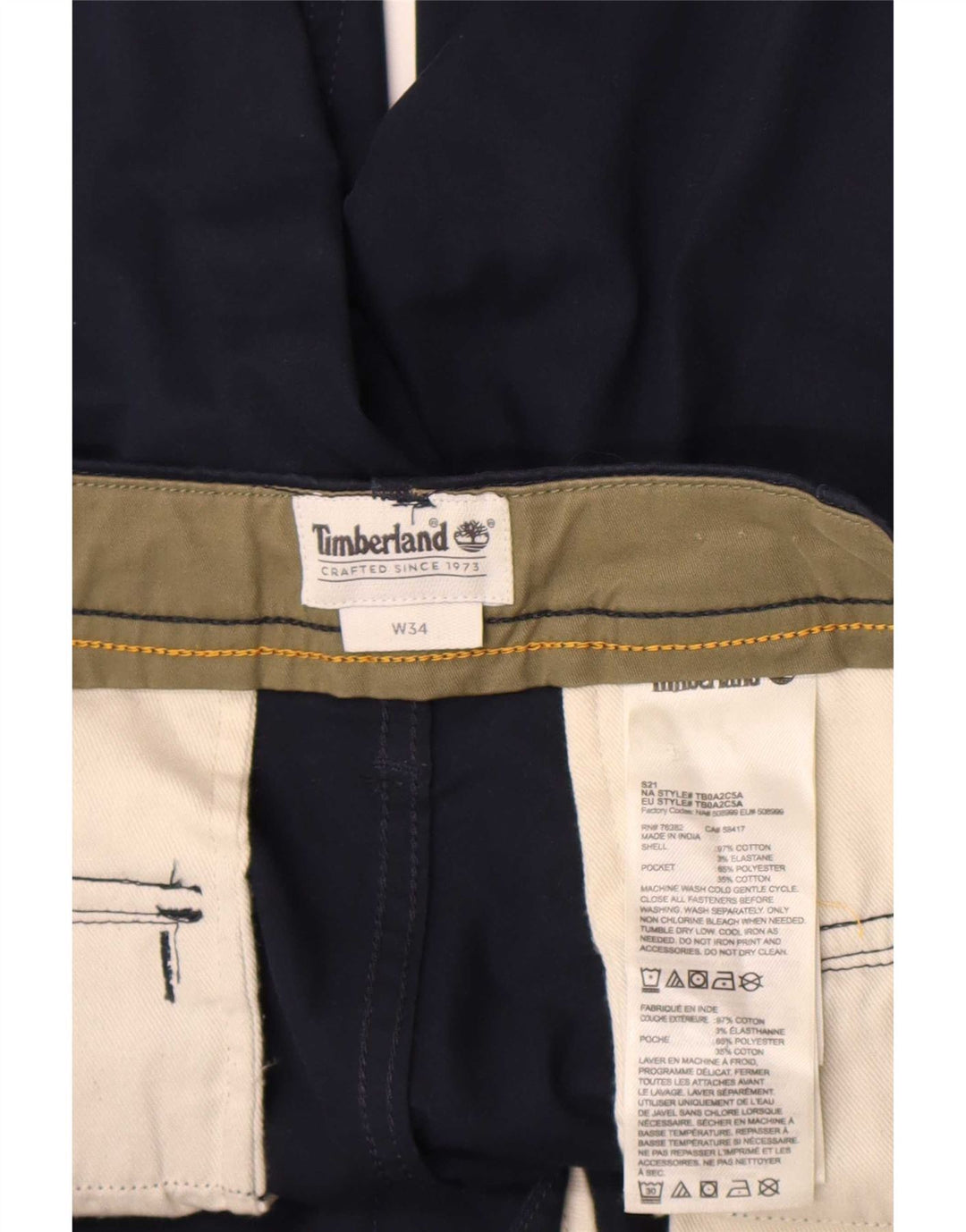 Мужские шорты карго Timberland W34, большие, темно-синие, хлопок