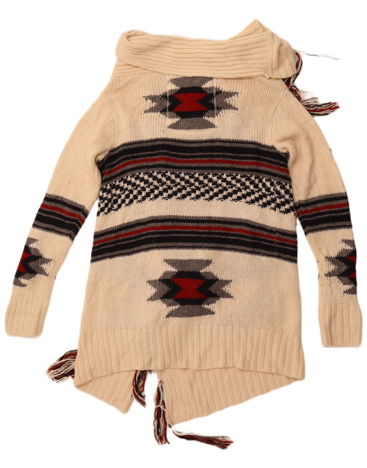 SUPERDRY Женский удлиненный кардиган-свитер UK 14 Medium Off White