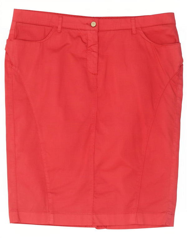 Trussardi Женская юбка-карандаш с высокой талией IT 48 XL W34 Красный хлопок