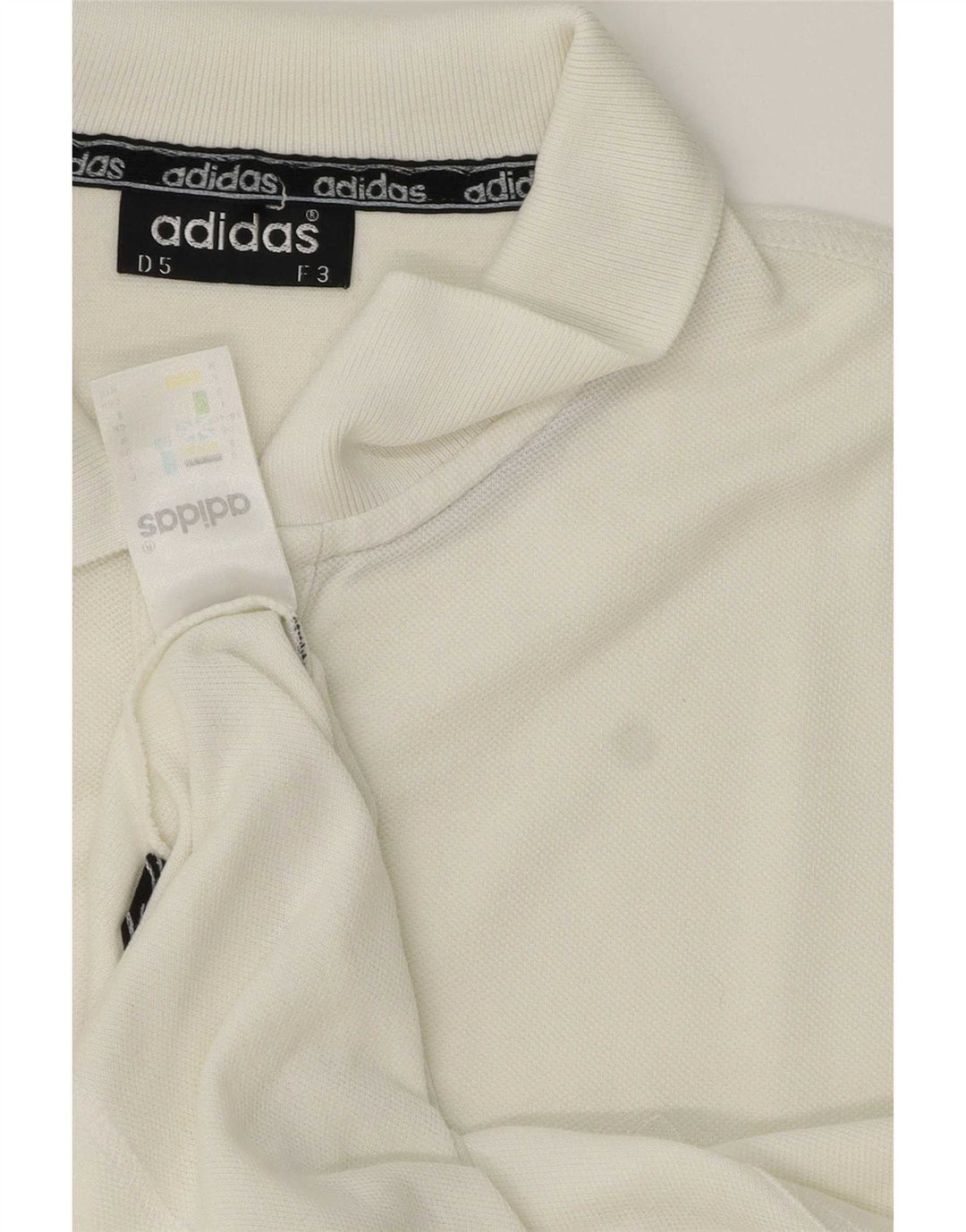 Мужская рубашка-поло Adidas UK 38/40, средний белый хлопок, белый цвет