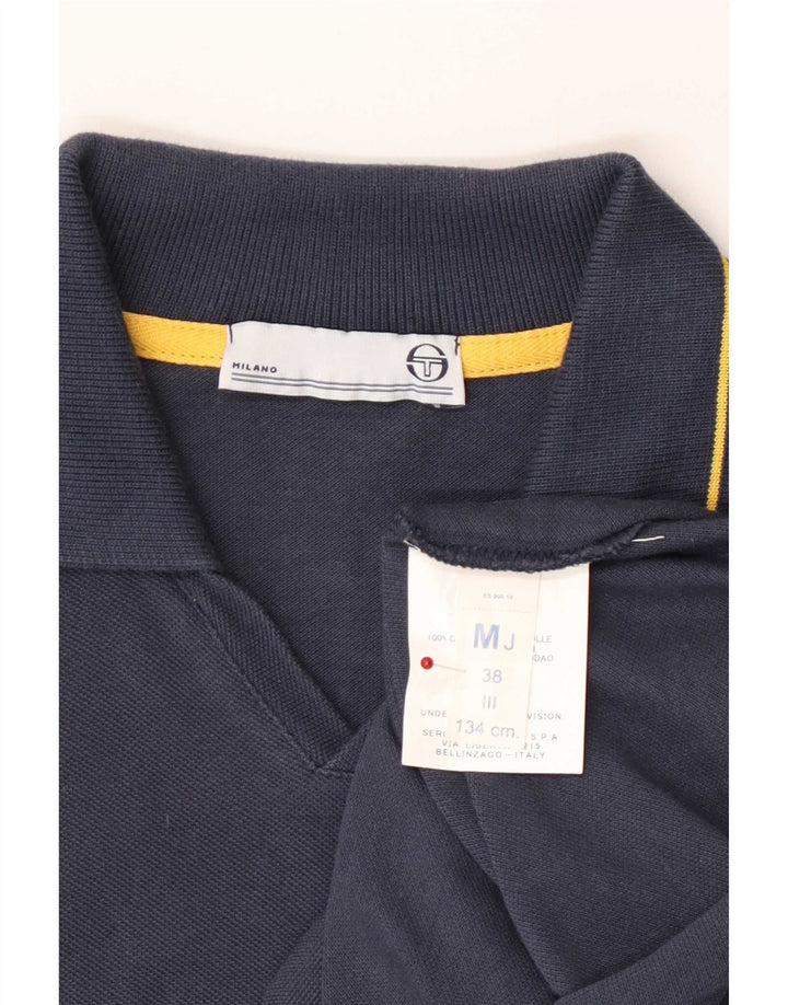 Женская рубашка-поло Sergio Tacchini UK 12, средний темно-синий хлопок