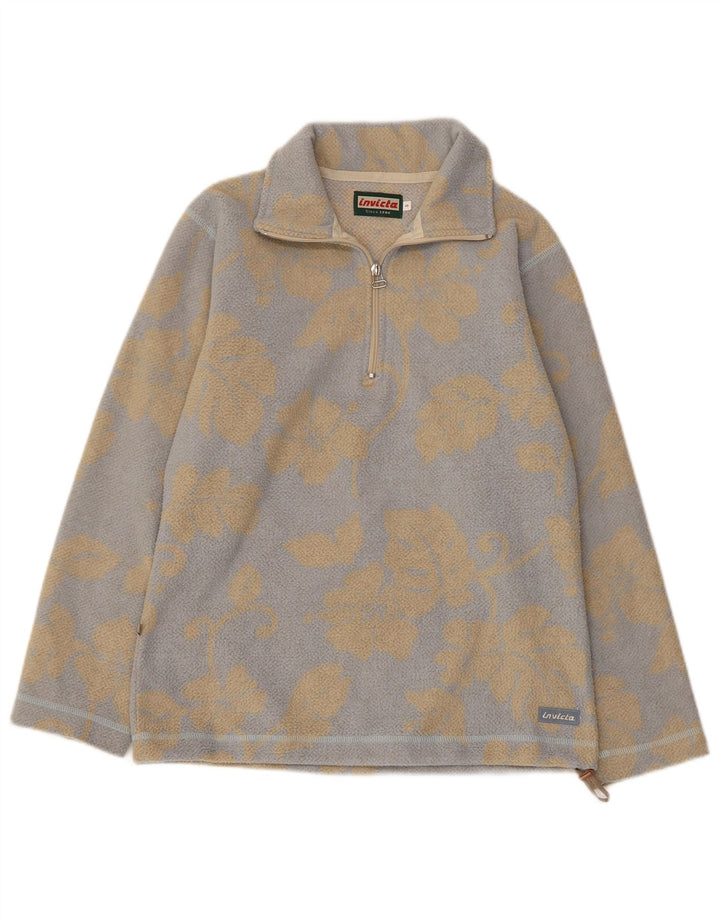 INVICTA Мужской флисовый джемпер с воротником на молнии, маленький серый полиэстер с цветочным принтом