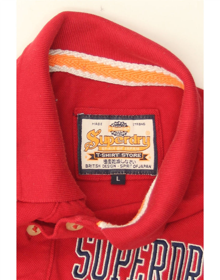 Мужская рубашка-поло с рисунком Superdry, большая красная