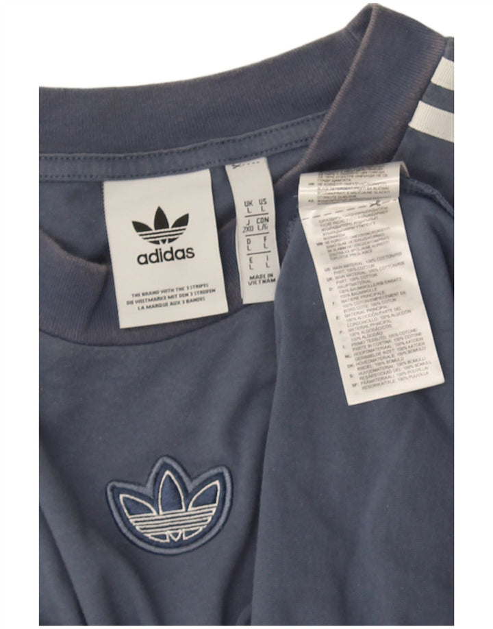 Мужская футболка Adidas Top большого синего цвета из хлопка