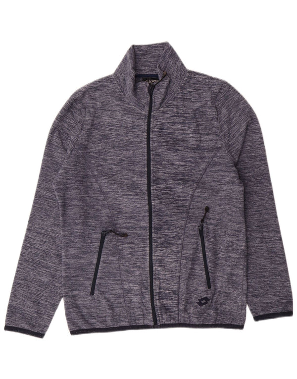 Lotto Womens Fleece Jacket UK 14 Medium Navy Blue Flecked