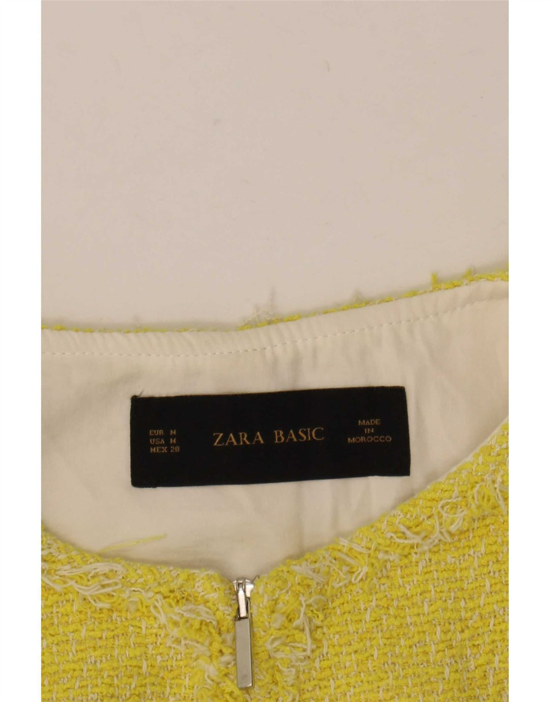 Женский пиджак на молнии Zara UK 14, средний желтый цвет с цветными блоками