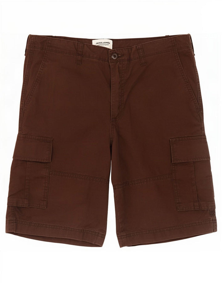Мужские шорты карго Jack & Jones большие W34 коричневые хлопковые