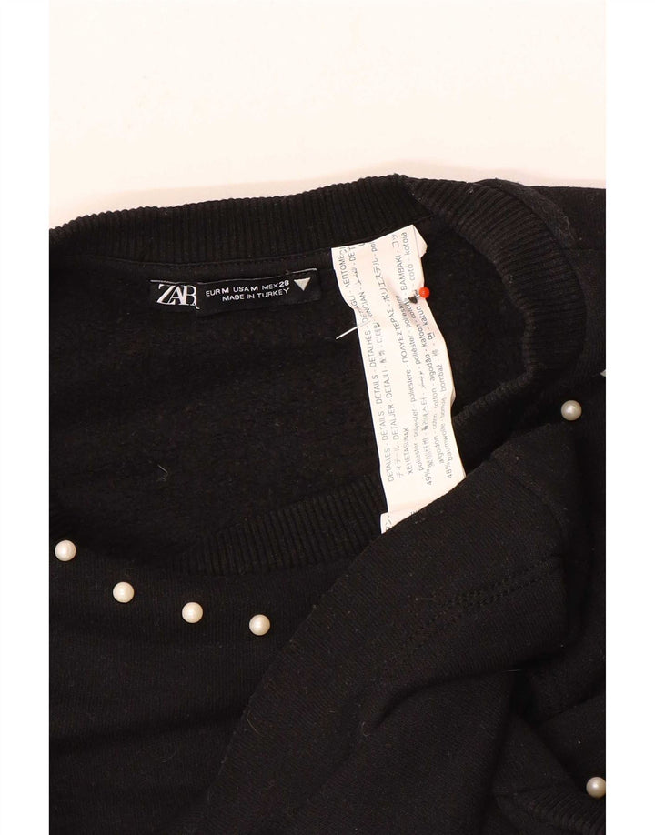 Женский свитер Zara UK 12, средний черный полиэстер