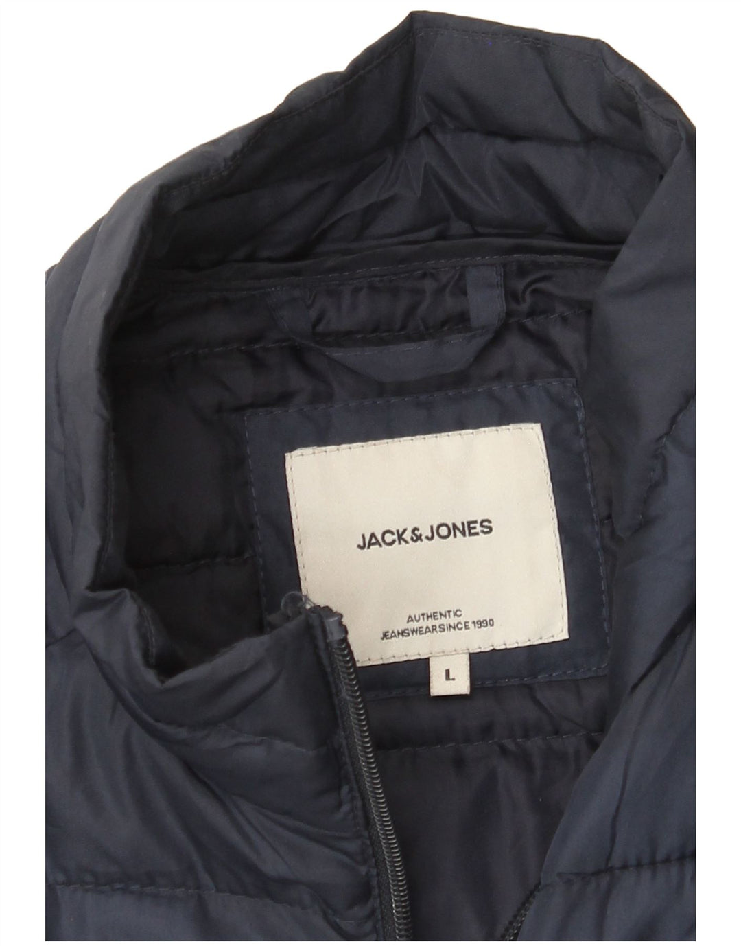 Мужская стеганая куртка Jack & Jones UK 40, большая, темно-синяя