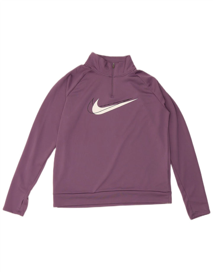 Женский спортивный костюм-пуловер с графическим рисунком Nike Dri Fit UK 14, средний фиолетовый