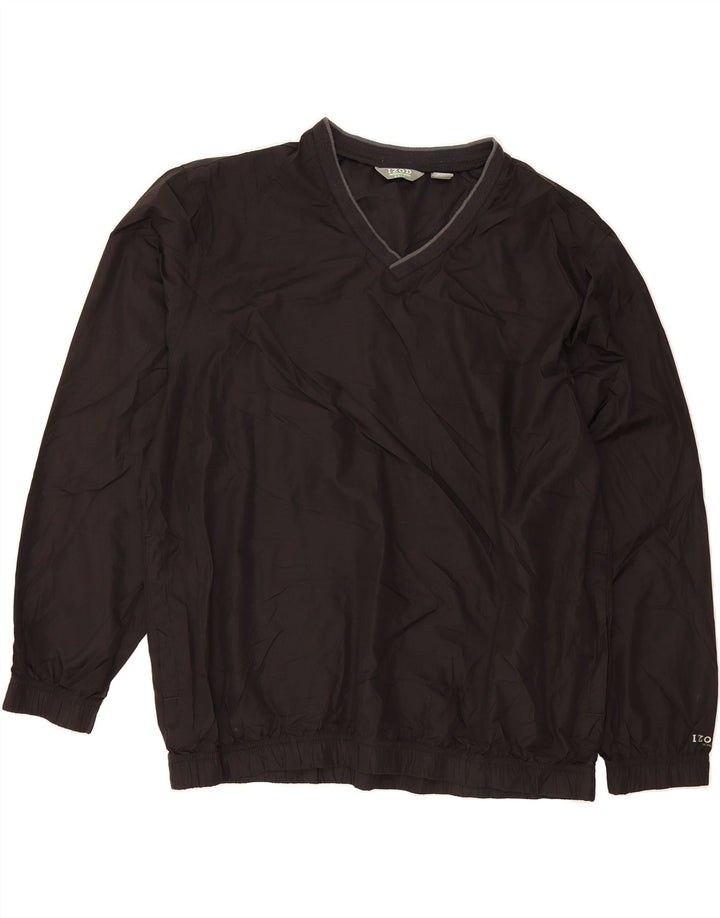 IZOD Mens Pullover Tracksuit Top XL Black Polyester Vintage Izod and Second-Hand Izod from Messina Hembry 