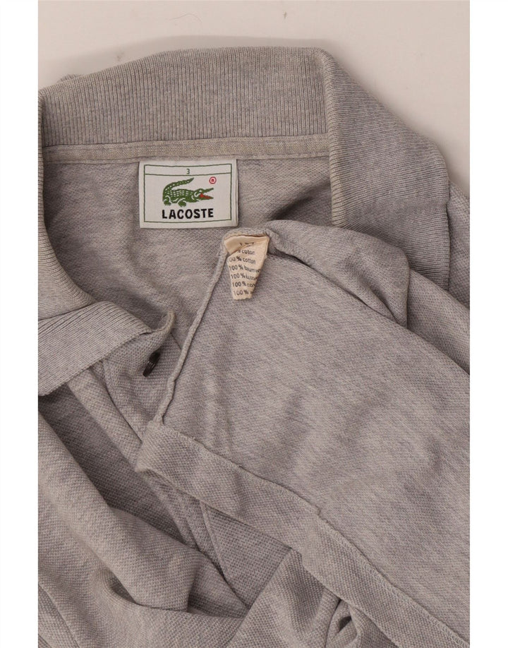 Мужская рубашка-поло Lacoste, размер 3, маленькая серая хлопковая крапинка
