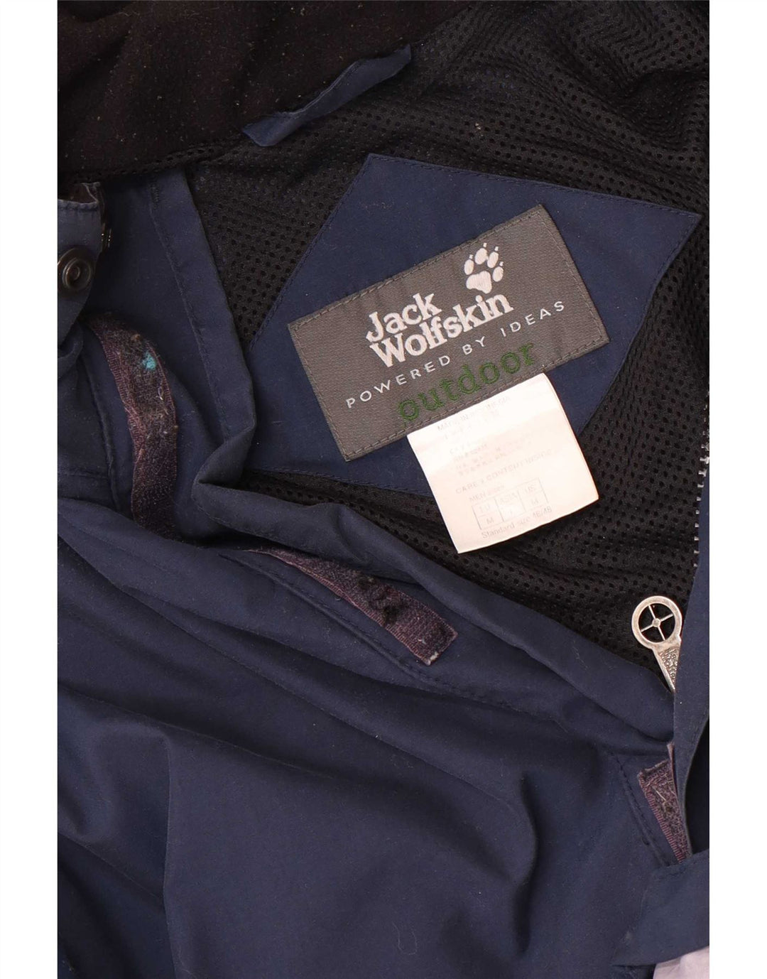 Мужская дождевик с капюшоном Jack Wolfskin UK 38, средний темно-синий, цветной блок