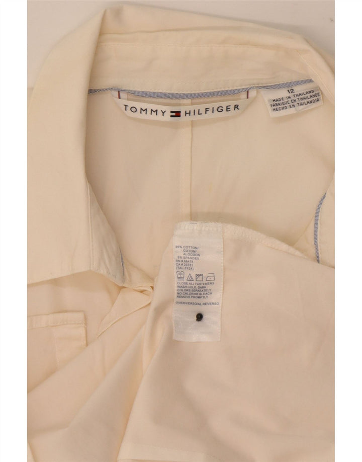 Женская рубашка с оборками спереди Tommy Hilfiger, США 12, большой размер, белый хлопок