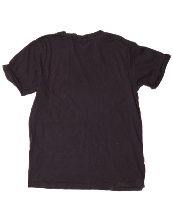 ELLESSE Женская футболка с рисунком Top UK 10, маленькая черная хлопковая футболка с цветными блоками