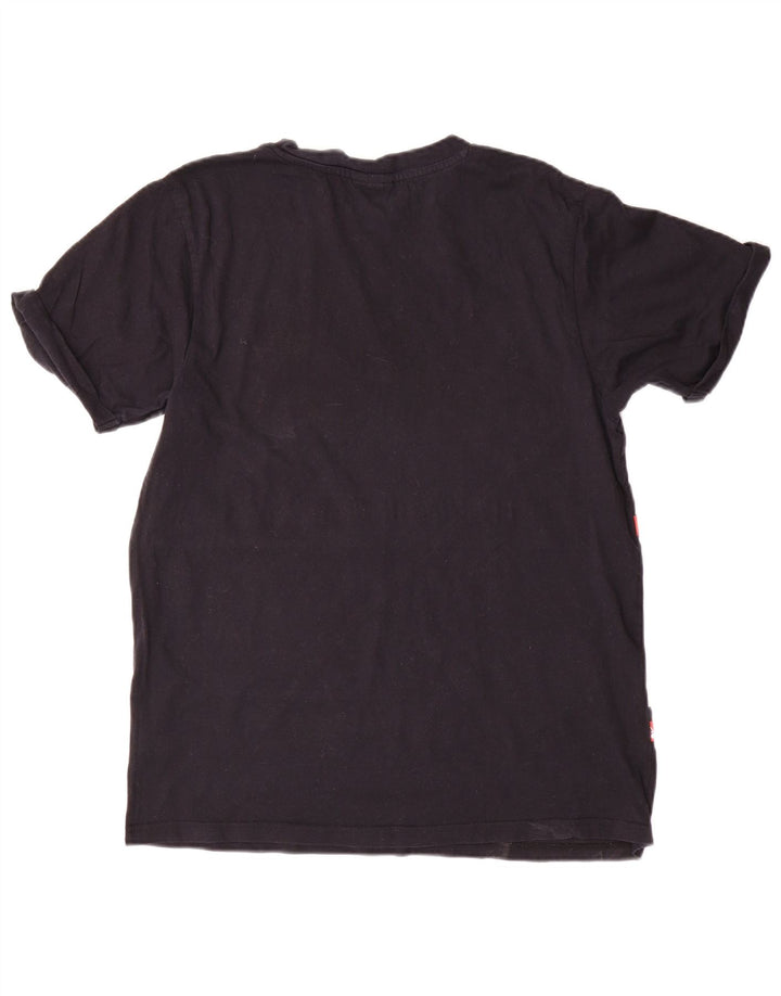 ELLESSE Женская футболка с рисунком Top UK 10, маленькая черная хлопковая футболка с цветными блоками