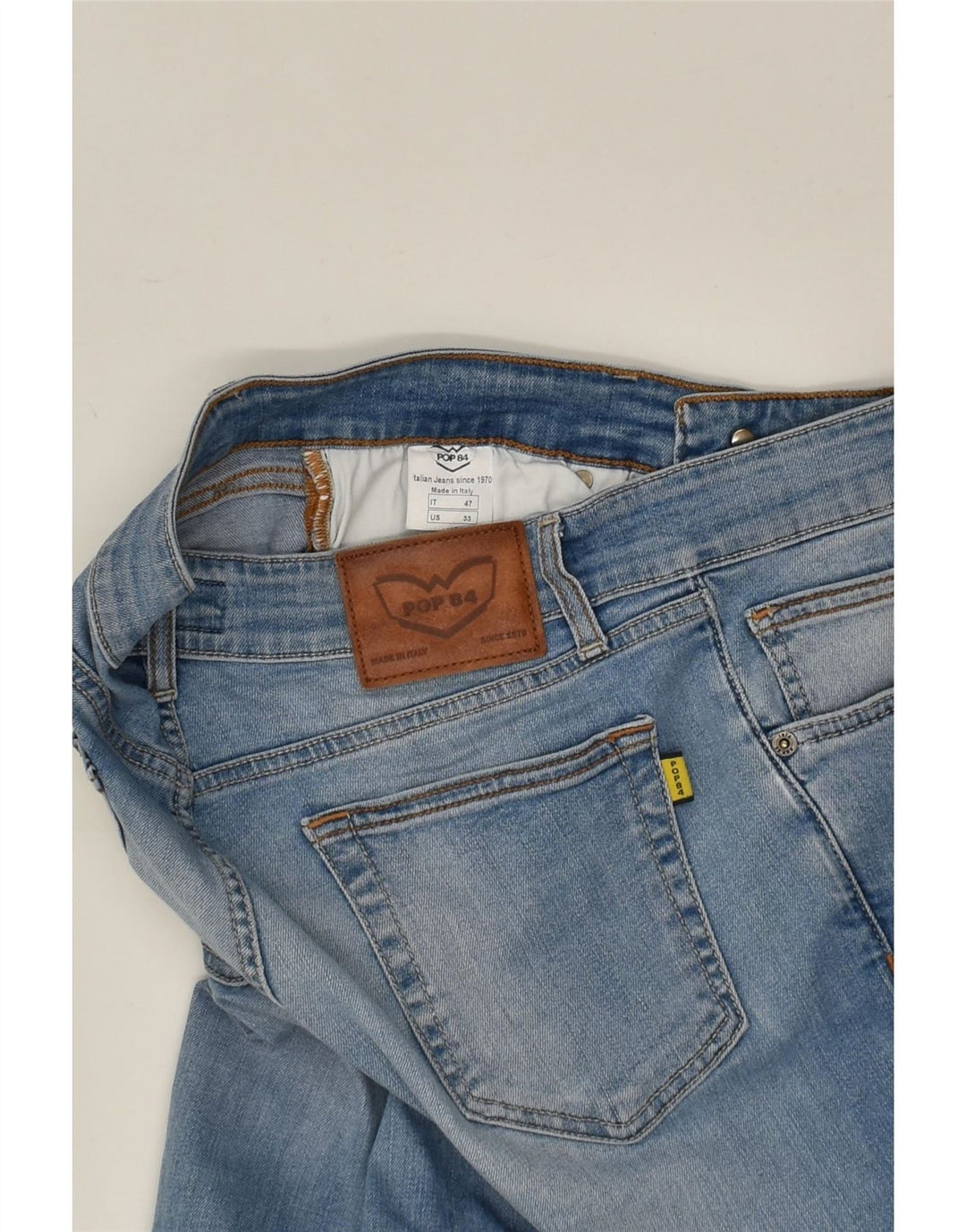 POP 84 Womens Skinny Jeans W33 L29  Blue Cotton | Vintage POP 84 | Thrift | Second-Hand POP 84 | Used Clothing | Messina Hembry 