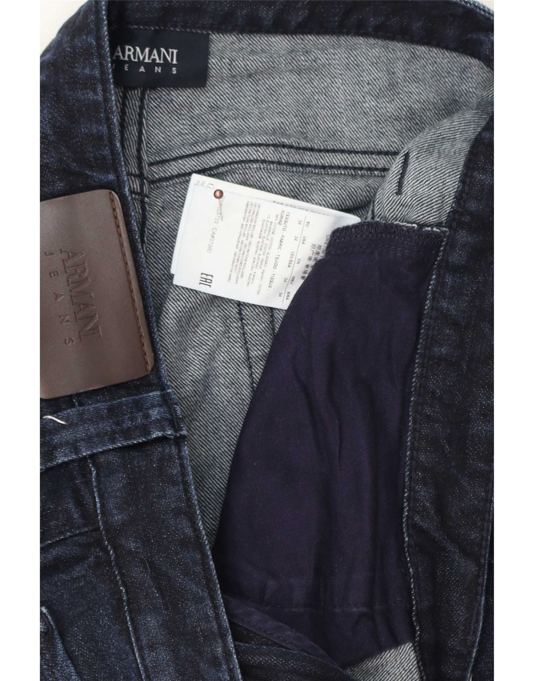 Мужские прямые джинсы Armani W34 L29 темно-синие, хлопок