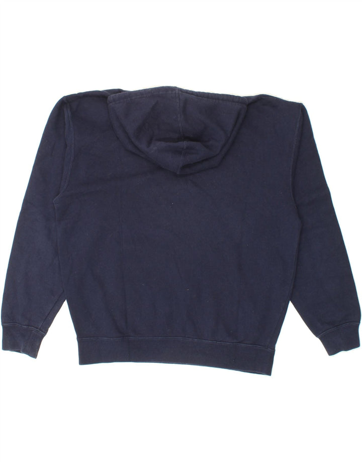 FILA Mens Graphic Hoodie Jumper Medium Navy Blue Cotton Vintage Fila and Second-Hand Fila from Messina Hembry 
